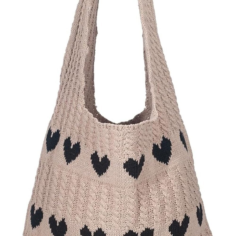 Crochet Tote Bag Women Cotton Blend Large Capacity Summer Beach Purse